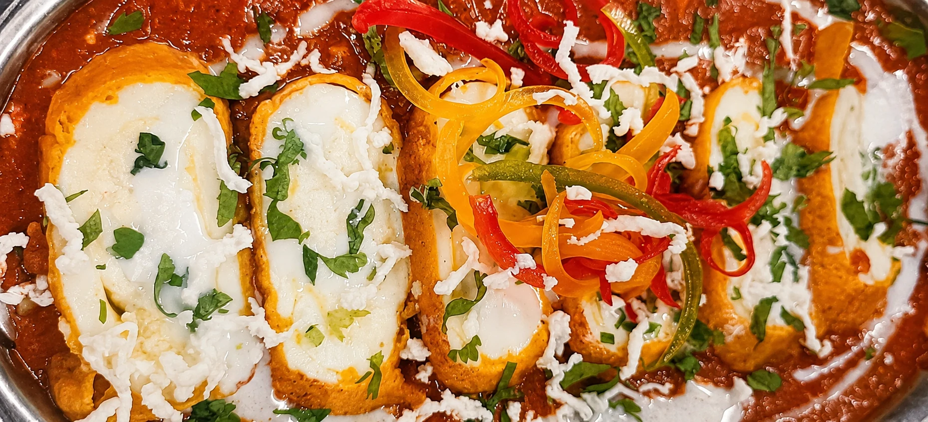 Stuffed Paneer Nawabi in creamy tomato gravy